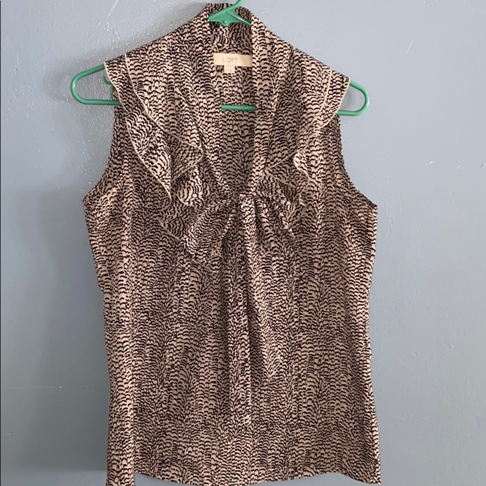 Loft Tie Front Sleeveless Blouse